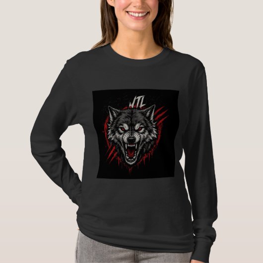 オオカミのTシャツデザイン Tシャツ (正面)