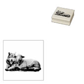 オオカミは小羊、イザヤ11:16と共に住む ラバースタンプ (押印)