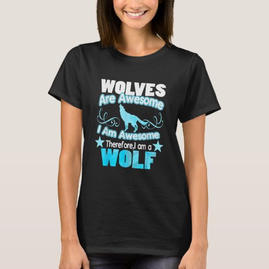 オオカミは最高 私も最高 笑オオカミ Tシャツ (正面)