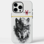 オオカミは月に照らされた森の風景と融合する Case-Mate iPhoneケース (裏面)