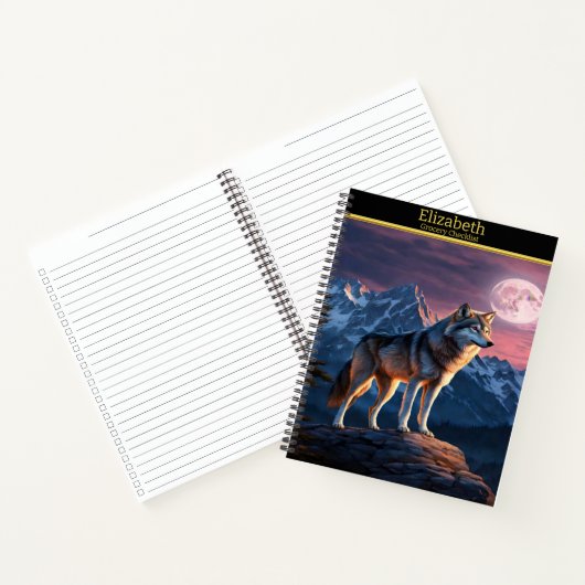 オオカミは月に照らされた空の下で吠える ノートブック (内部)