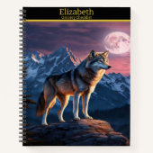 オオカミは月に照らされた空の下で吠える ノートブック (正面)