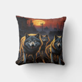 オオカミは月光の下を散歩していた。 クッション (正面)