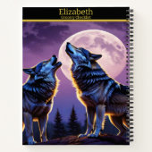 オオカミは月光の空を見ながら遠吠えしている ノートブック (裏面)