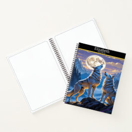 オオカミは満月で自然を叫ぶ ノートブック