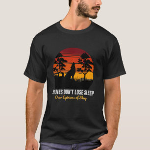 オオカミは羊の意見で眠れなモーい Tシャツ