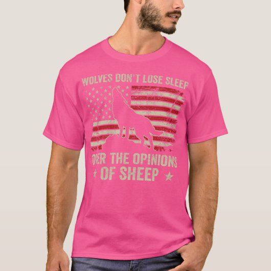 オオカミは羊の意見を無視して眠れない Tシャツ (正面)