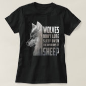 オオカミは羊の意見を無視して眠れない Tシャツ (デザイン正面)