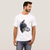 オオカミは芸術のTシャツを設計しました Tシャツ (正面フル)