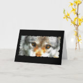 オオカミは野性生物サポータ挨拶カードを注目します カード (黄色い花)