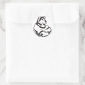 オオカミまたはオオカミのマスコット ラウンドシール (バッグ)