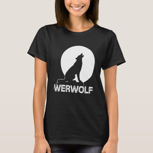 オオカミやオオカミは満月になると吠え、狩り Tシャツ (正面)