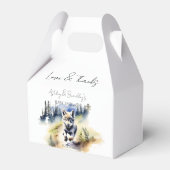 オオカミをテーマにした冒険が赤ちゃんのシャワーを待つ フェイバーボックス (正面サイド)