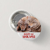 オオカミを救って下さい 缶バッジ (正面&裏面)