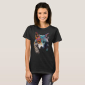 オオカミカラフルモチーフ Tシャツ (正面フル)