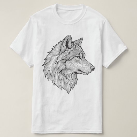 オオカミデザインTシャツ Tシャツ (デザイン正面)