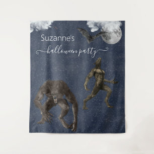 オオカミハローウィンパーティ背景 タペストリー