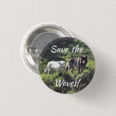 オオカミピンを救って下さい 缶バッジ (正面&裏面)