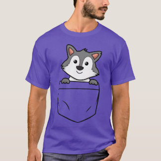 オオカミポケット 動物ポケット キッズ かわいい 友達 Tシャツ