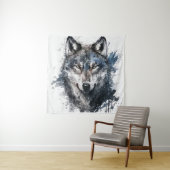 オオカミポートレート絵画動物の野生動物アウトドア タペストリー (インサイチュ)