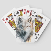 オオカミポートレート絵画動物の野生動物アウトドア トランプ (裏面)