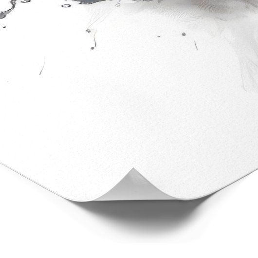 オオカミポートレート絵画動物の野生動物アウトドア ポスター (角)