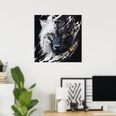 オオカミポートレート絵画動物の野生生物の冒険 ポスター (ホームオフィス)