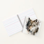 オオカミポートレート絵画動物の野生生物林 ノートブック (内部)