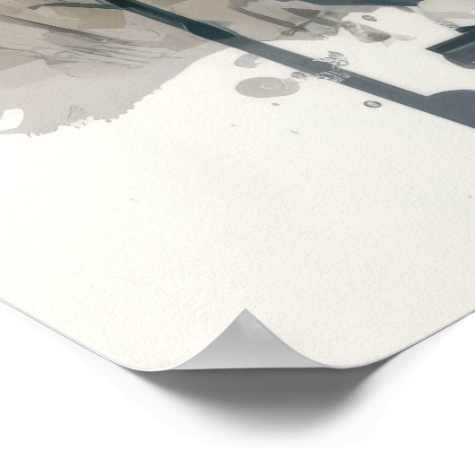 オオカミポートレート絵画動物の野生生物林 ポスター (角)