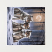 オオカミ三匹 タペストリー (正面(横))