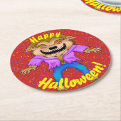 オオカミ人用ハロウィンコースター ラウンドペーパーコースター (アングル)
