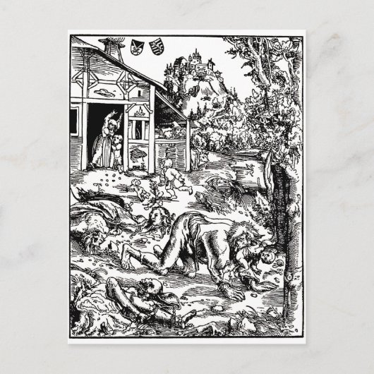 オオカミ人間を捕らえるアート8 ポストカード (正面)