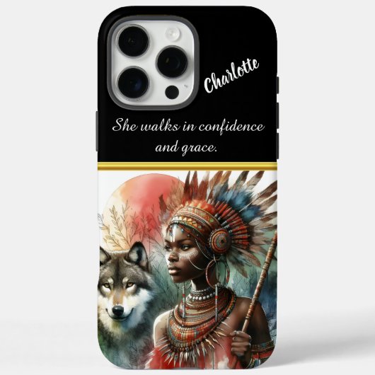 オオカミ仲間の戦士の女神 Case-Mate iPhoneケース (裏面)