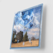 オオカミ兄弟 スクエア壁時計 (傾斜)