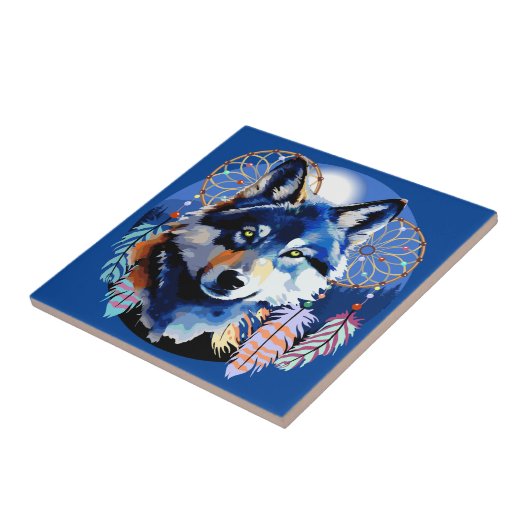 オオカミ先住民動物霊 タイル (側面)