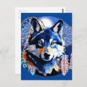 オオカミ先住民動物霊 ポストカード (正面/裏面)