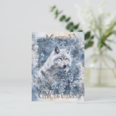 オオカミ冬のクリスマス シーズンポストカード (スタンド正面)