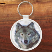オオカミ動物トーテム キーホルダー (正面)