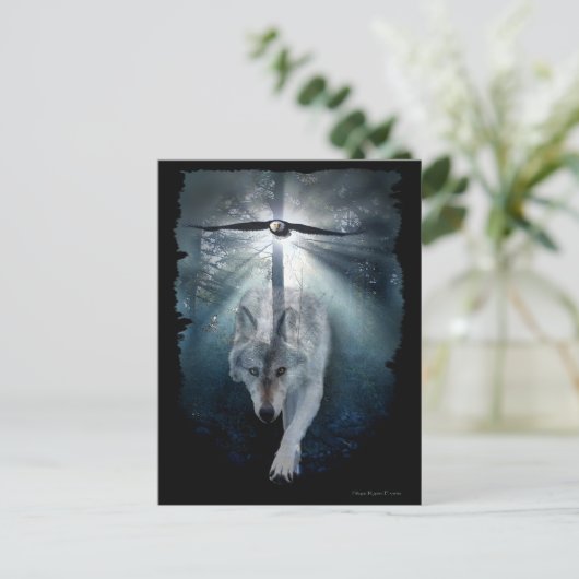 オオカミ及びワシの野性生物の郵便はがきシリーズ ポストカード (スタンド正面)