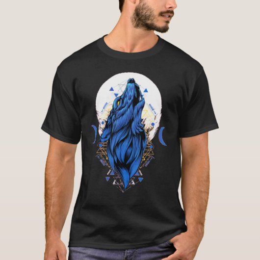 オオカミ好きな人のための狼月1 Tシャツ (正面)