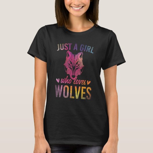 オオカミ好き女子のためのプレデターアニマルウーマン Tシャツ (正面)