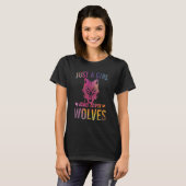 オオカミ好き女子のためのプレデターアニマルウーマン Tシャツ (正面フル)