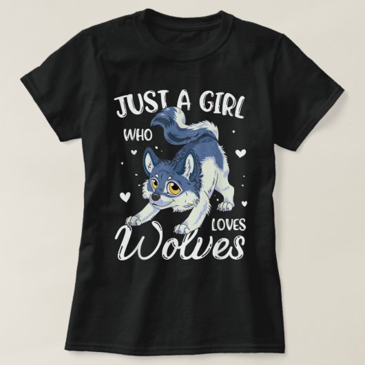 オオカミ好き女子 Tシャツ (デザイン正面)