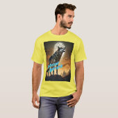 オオカミ威厳のあるが月で泣く – 冬のソナタ Tシャツ (正面フル)