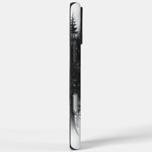 オオカミ威厳のあるが月に照らされた森の風景を眺める Case-Mate iPhoneケース (裏面 / 右)