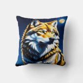 オオカミ威厳のあるが月明かりの下で。 クッション (裏面)