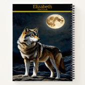 オオカミ威厳のあるは明るい月明かりの下で吠えている ノートブック (裏面)