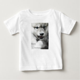 オオカミ子犬の幼児のTシャツ ベビーTシャツ
