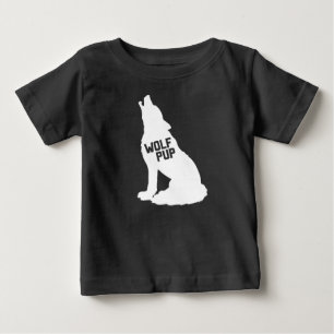 オオカミ子犬のTシャツ ベビーTシャツ
