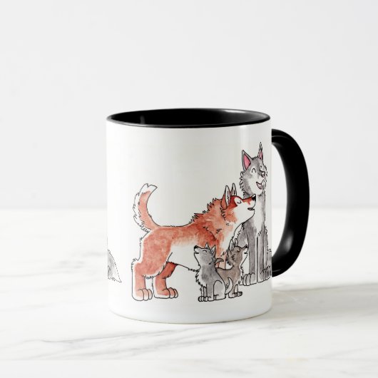 オオカミ家族のマグ マグカップ (正面右)